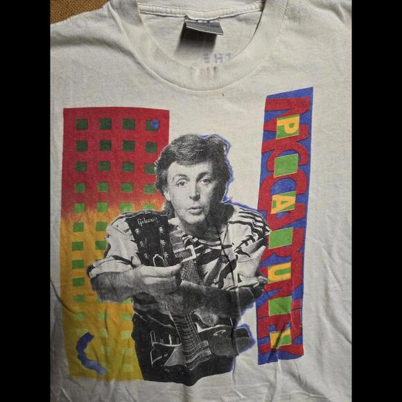 Vintage Paul McCartney Shirt Tour 1989-90 Single Stitch L - Picture 6 of 8